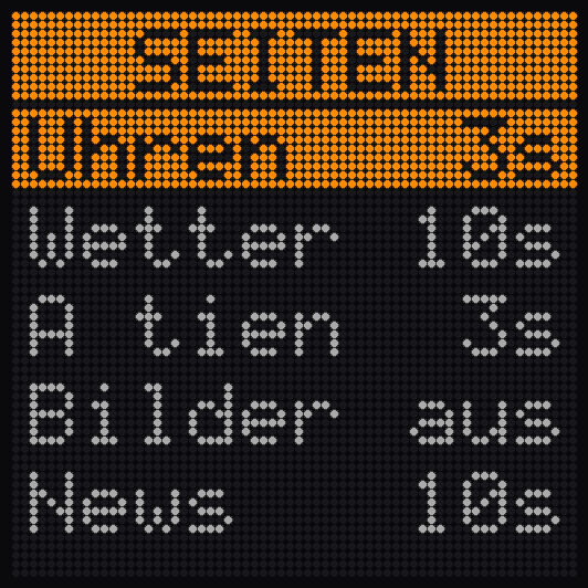 Seiten & Anzeigedauer im Gerätemenü