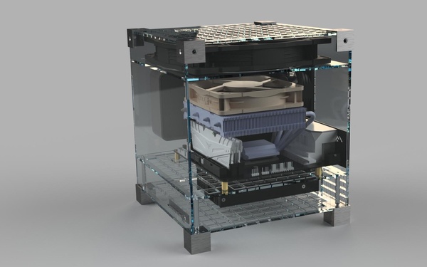 CAD rendering GLAS Tower, Flex-ATX, 2-slot
