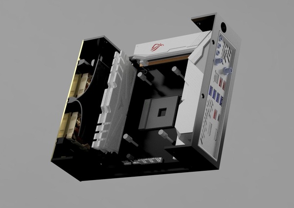 CAD: kompletter Zusammenbau mit Mainboard