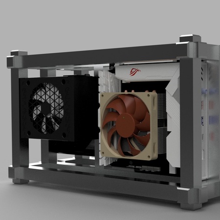 Render V1 – Noctua-Kühler und weisses Mainboard