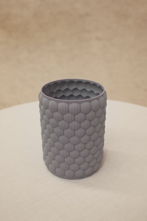 Schuppenvase in Grau, klein