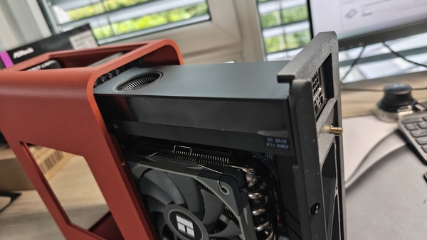 Build: the red frame over the hardware